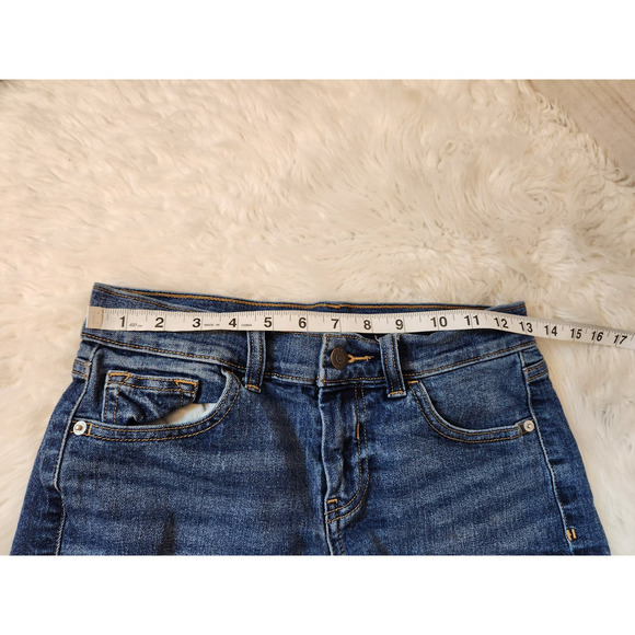 Old Navy Women's Blue Low Rise Cotton‎ Raw Hem Boyfriend Cut Off Shorts Size 0 - Picture 5 of 7